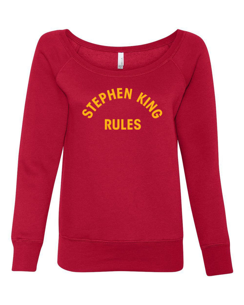 Stephen King Rules Off the Shoulder Sweatshirt funny monster squad 80s movie scary horror film movie costume party halloween
