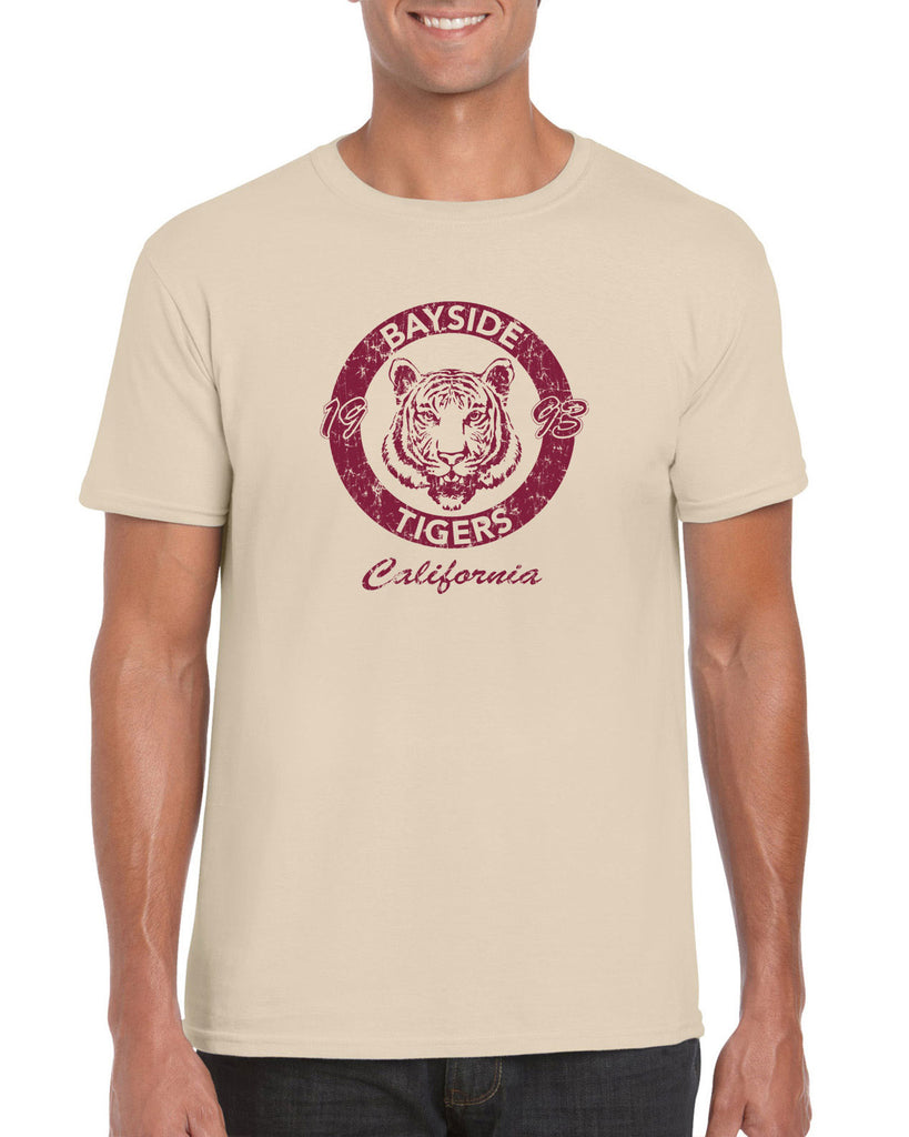 Bayside Tigers Mens T-Shirt Saved By The Bell Tigers Halloween Costume 90s Tv Show Zack Slater Vintage Retro