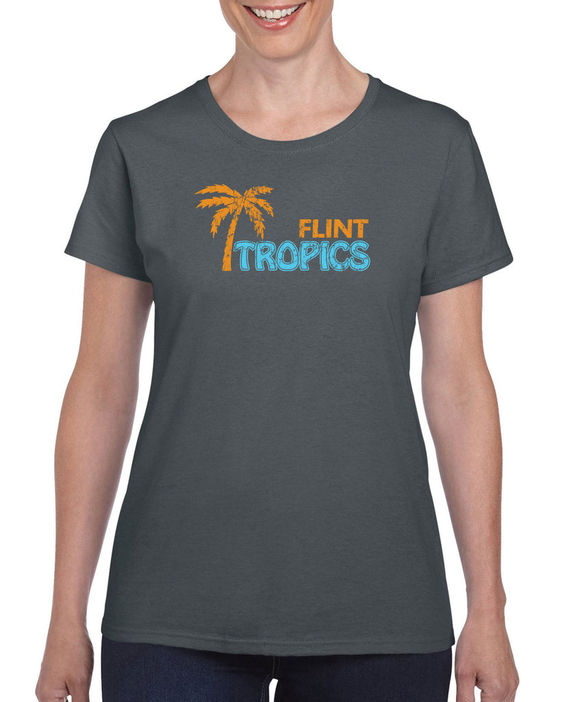 Flint Tropics Womens T-Shirt Funny Semi Pro Movie Jackie Moon Basketball Jersey Uniform Halloween Costume Movie Vintage Retro