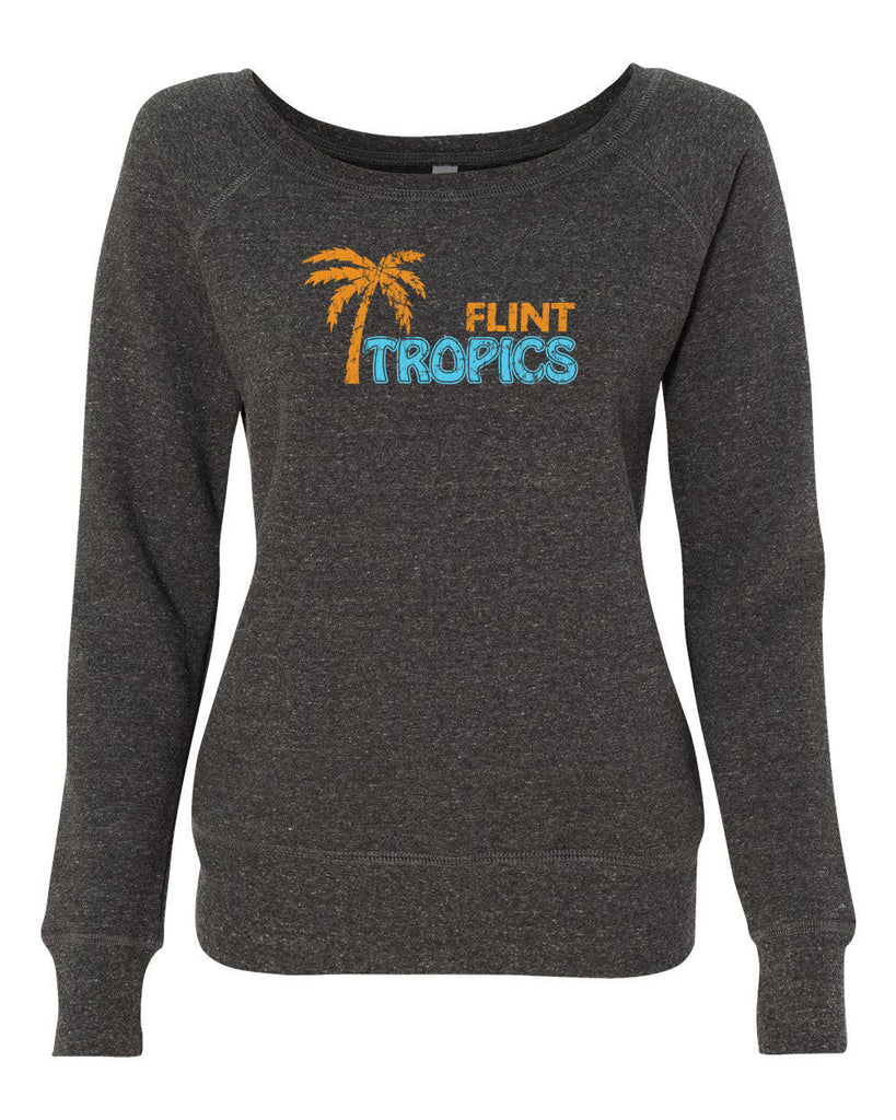 Flint Tropics Off The Shoulder Crew Sweatshirt Funny Semi Pro Movie Jackie Moon Basketball Jersey Uniform Halloween Costume Movie Vintage Retro