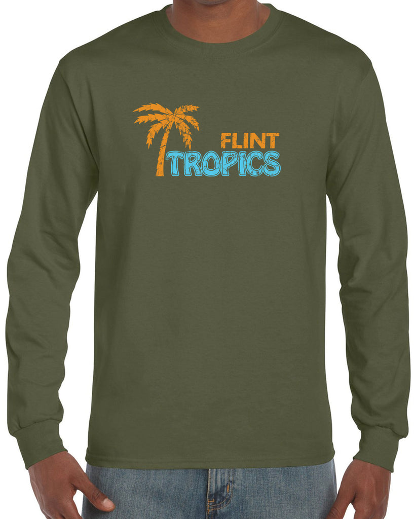 Flint Tropics Long Sleeve Shirt Funny Semi Pro Movie Jackie Moon Basketball Jersey Uniform Halloween Costume Movie Vintage Retro