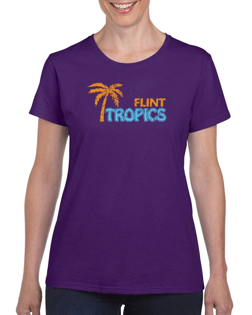 Flint Tropics Womens T-Shirt Funny Semi Pro Movie Jackie Moon Basketball Jersey Uniform Halloween Costume Movie Vintage Retro