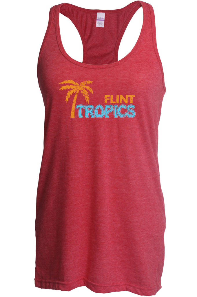 Flint Tropics Womens Racer Back Tank Top Racerback Funny Semi Pro Movie Jackie Moon Basketball Jersey Uniform Halloween Costume Movie Vintage Retro