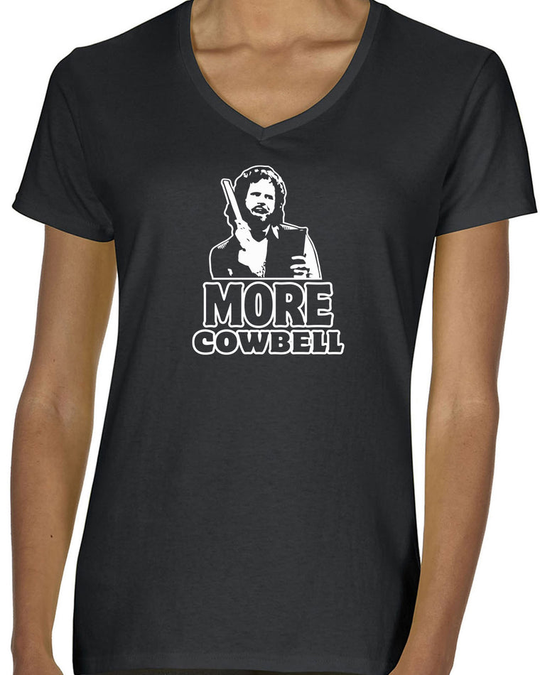 Women's Short Sleeve V-Neck T-Shirt - More Cowbell