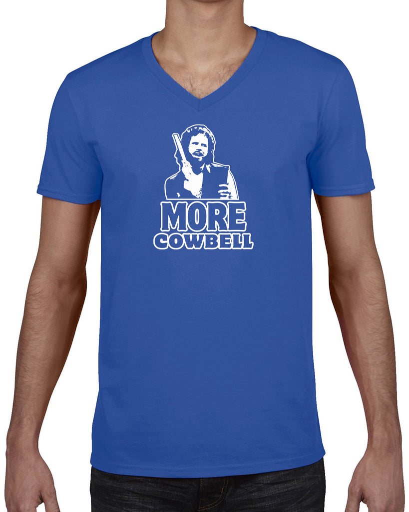More Cowbell Mens V-Neck Shirt I Need More Gotta Have Saturday Night Live Skit Will Ferrell Music Dance Party Vintage Retro