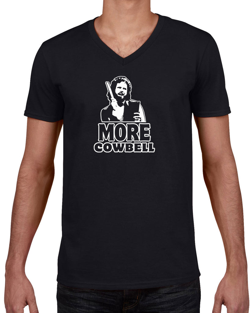 More Cowbell Mens V-Neck Shirt I Need More Gotta Have Saturday Night Live Skit Will Ferrell Music Dance Party Vintage Retro