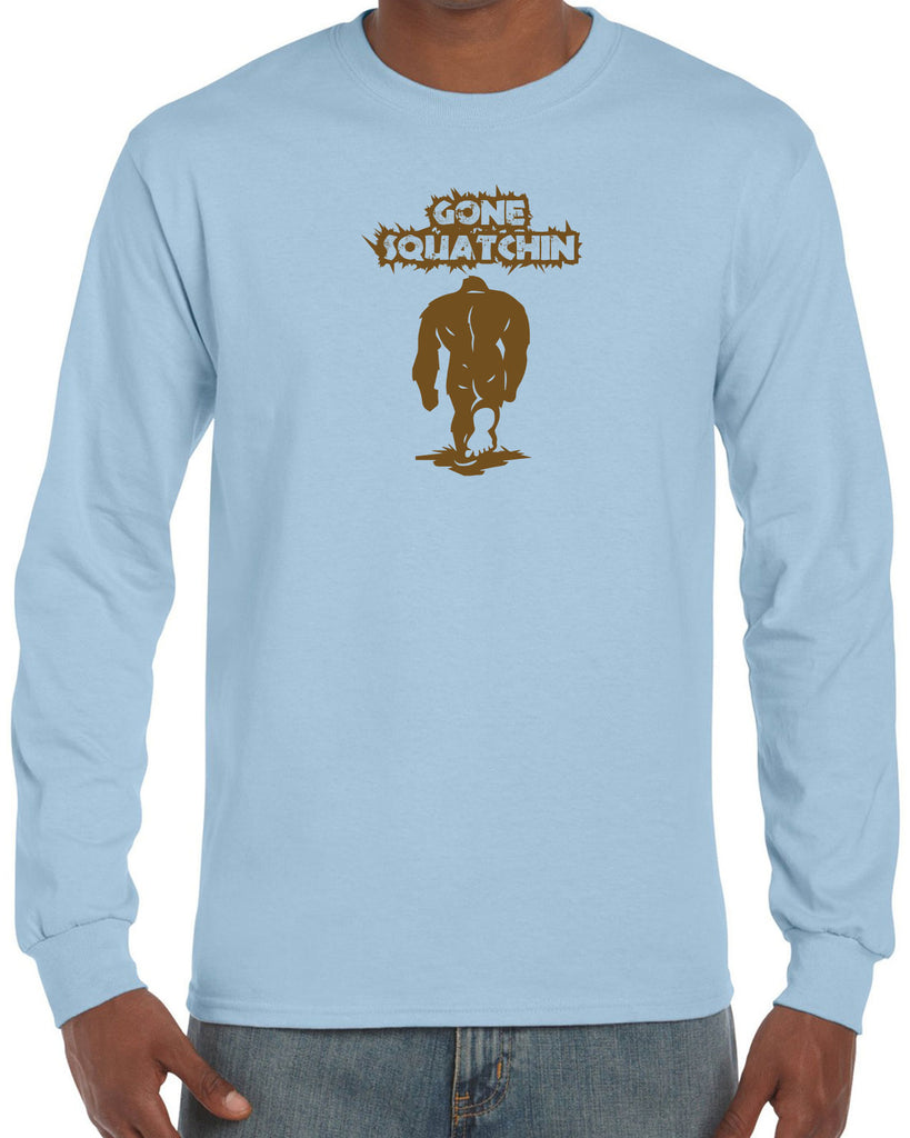 Gone Squatching Long Sleeve Shirt Big Foot Squatchin Yeti Hunter Outdoors Funny Vintage Retro
