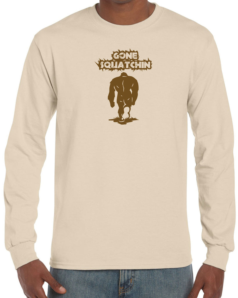 Gone Squatching Long Sleeve Shirt Big Foot Squatchin Yeti Hunter Outdoors Funny Vintage Retro