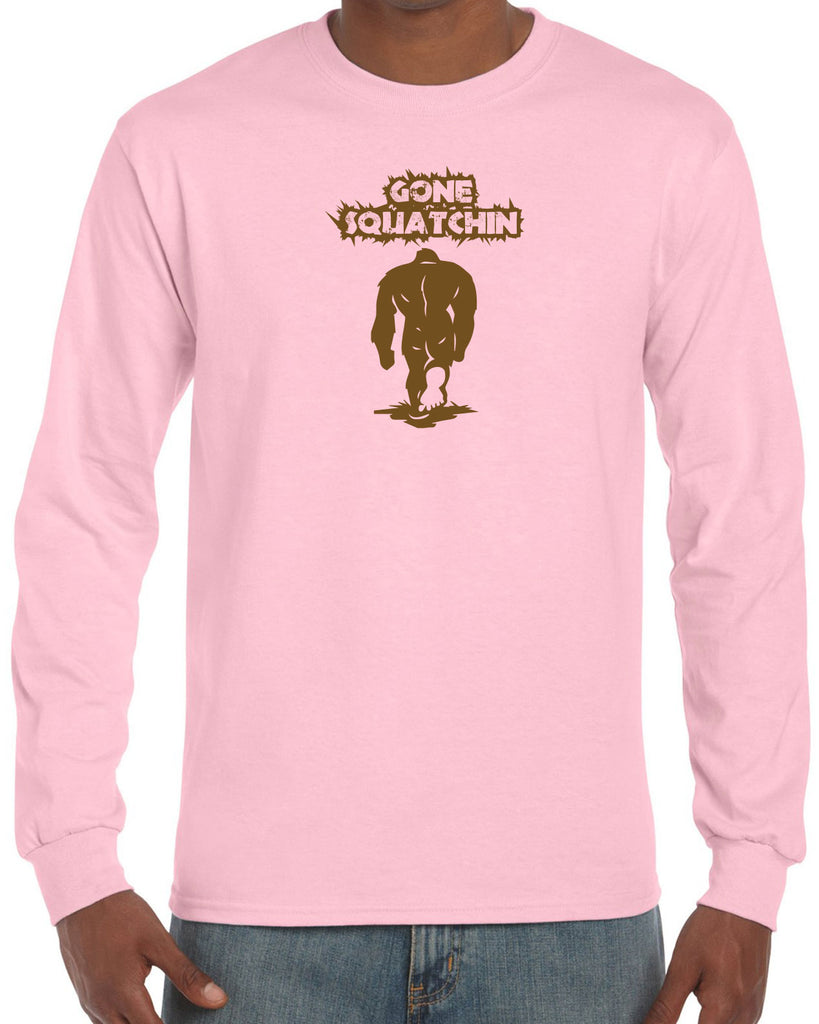 Gone Squatching Long Sleeve Shirt Big Foot Squatchin Yeti Hunter Outdoors Funny Vintage Retro