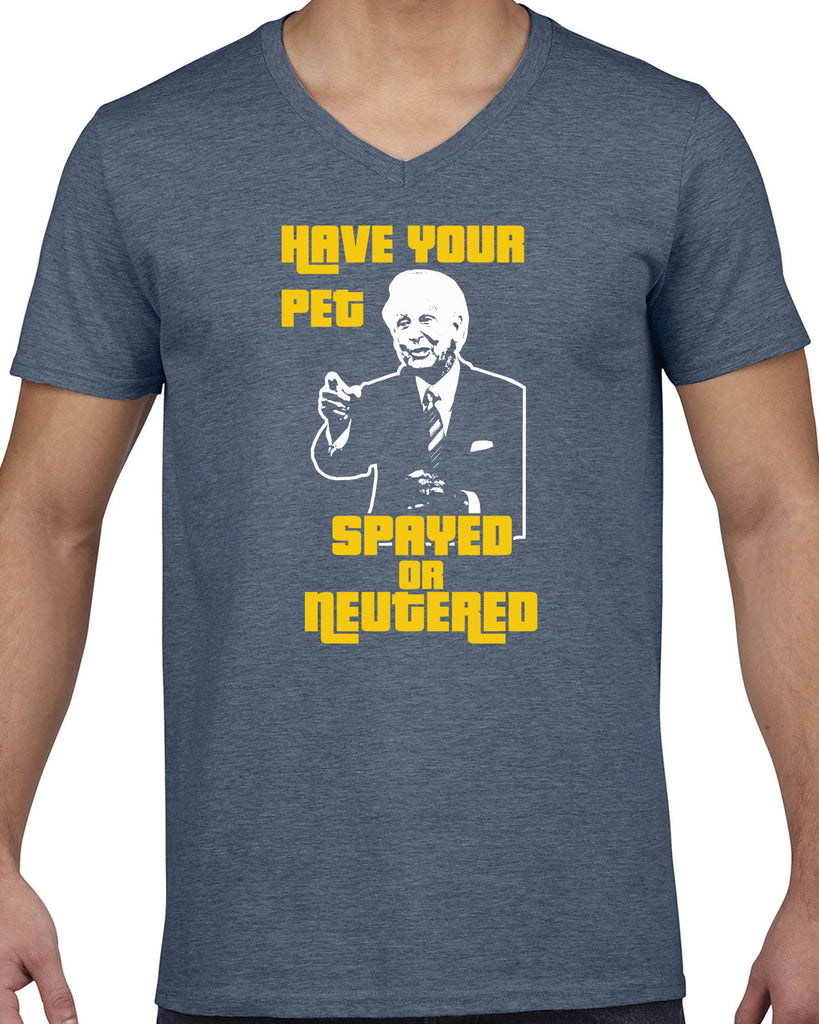Men's Short Sleeve V-Neck T-Shirt - Have Your Pet Spayed or Neutered