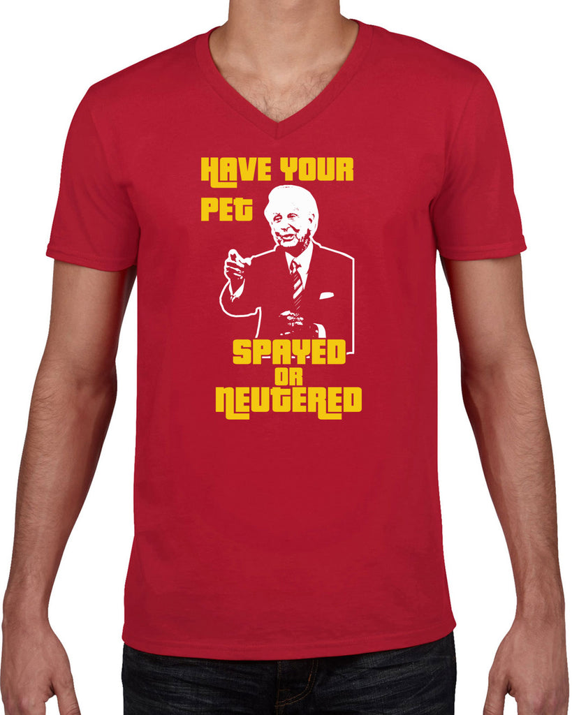 Men's Short Sleeve V-Neck T-Shirt - Have Your Pet Spayed or Neutered