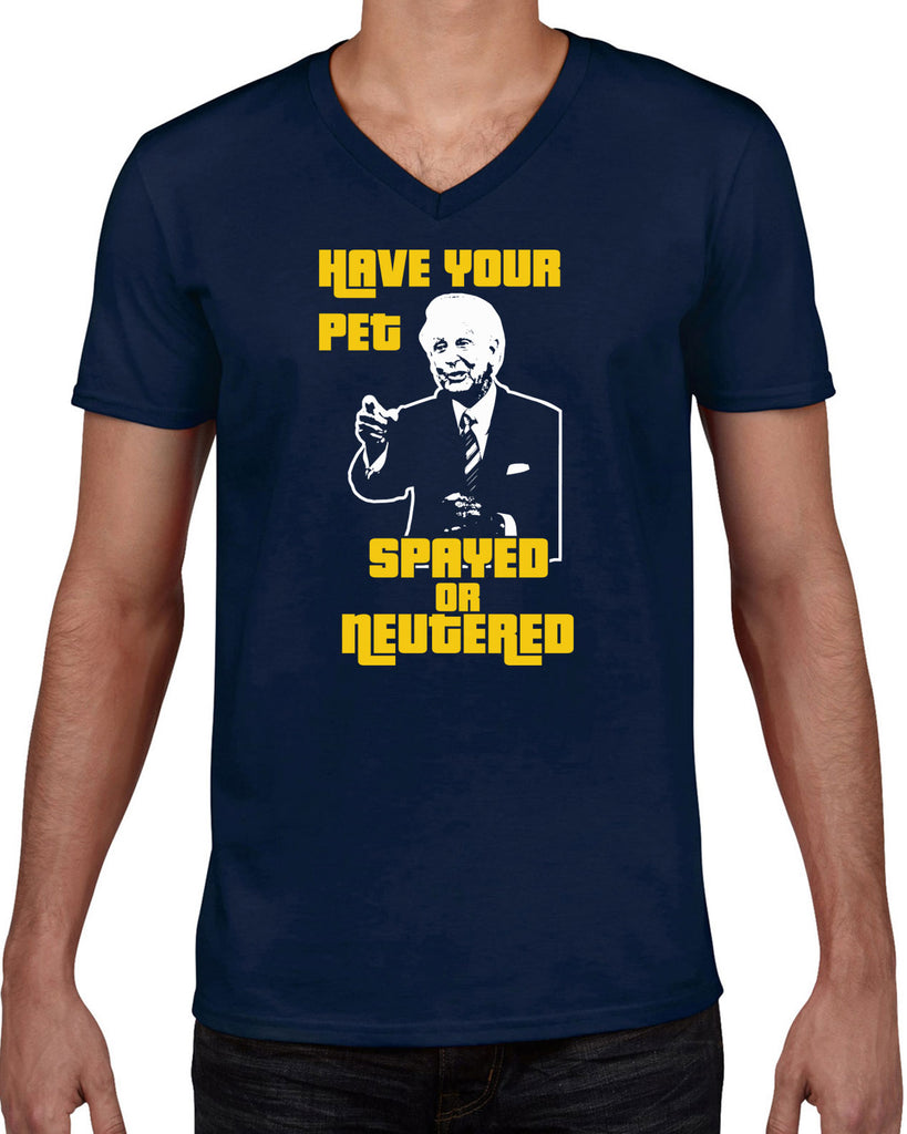 Men's Short Sleeve V-Neck T-Shirt - Have Your Pet Spayed or Neutered