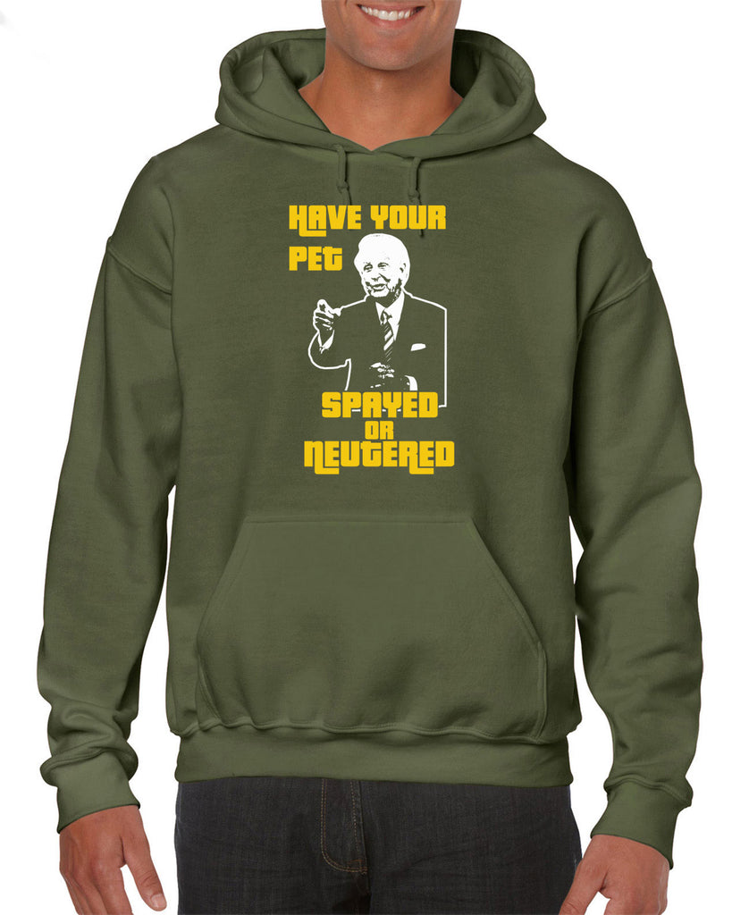 Have Your Pet Spayed or Neutered Hooded Sweatshirt Hoodie Funny Game Show Bob Barker The Price Is Right Quote 80s 90s Costume Party Vintage