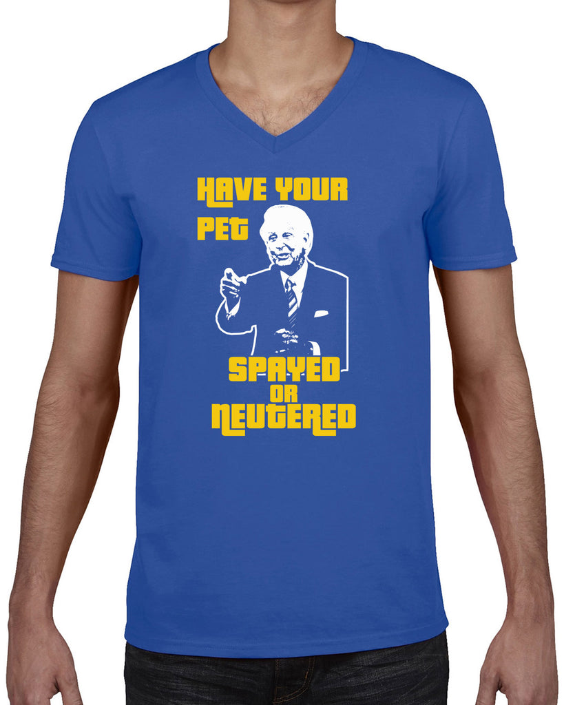 Men's Short Sleeve V-Neck T-Shirt - Have Your Pet Spayed or Neutered