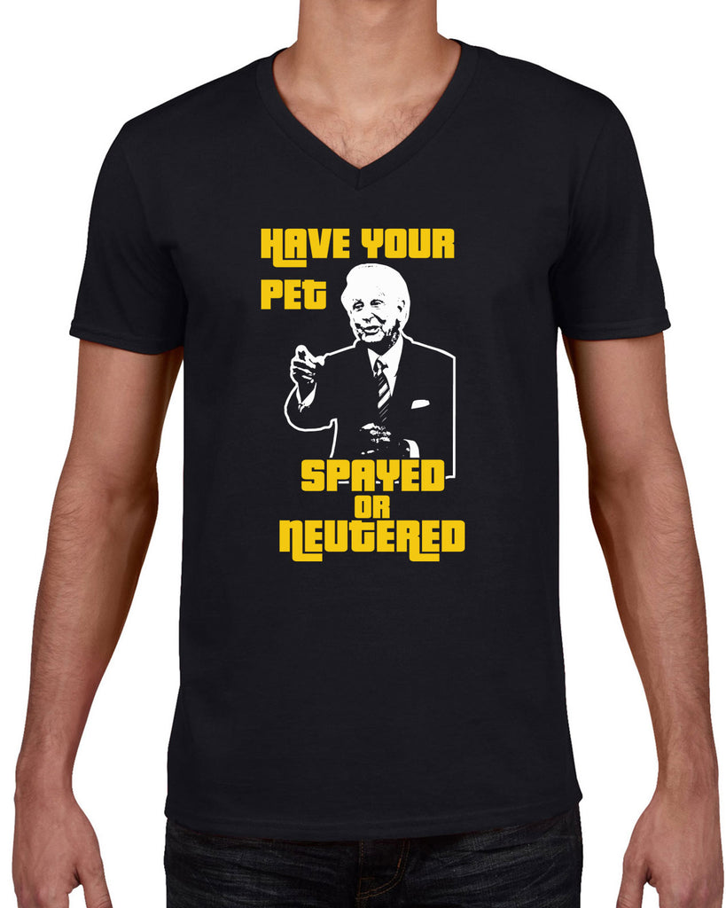 Men's Short Sleeve V-Neck T-Shirt - Have Your Pet Spayed or Neutered