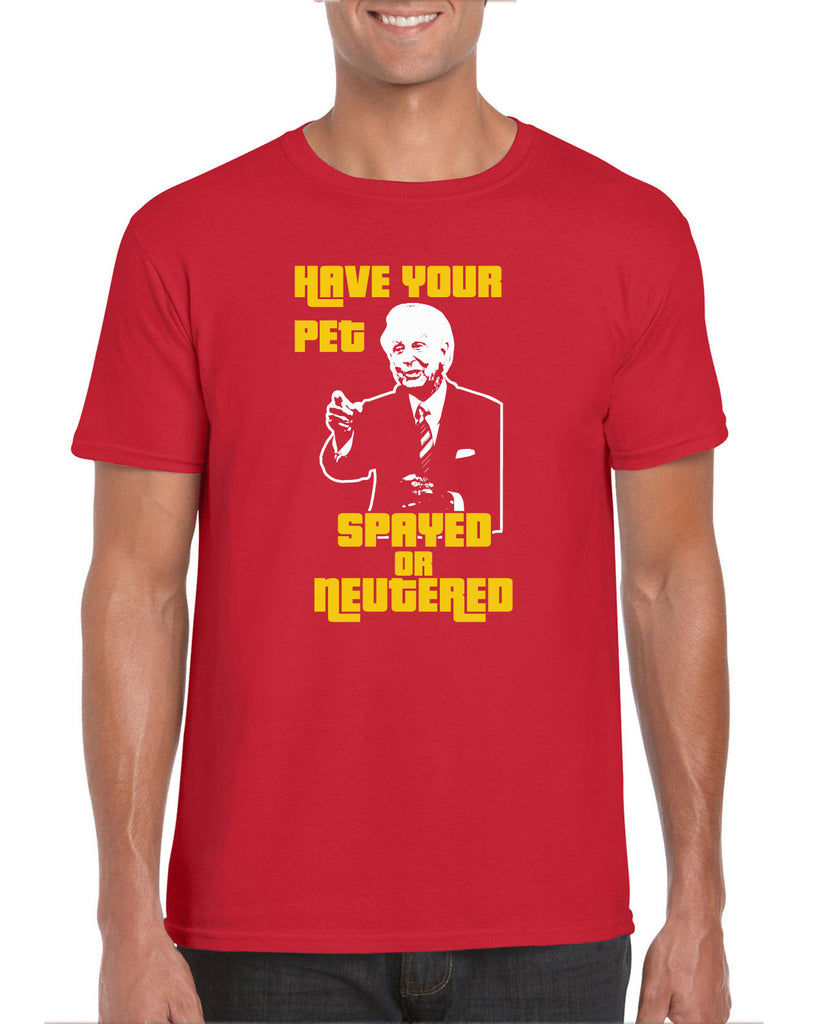 Have Your Pet Spayed or Neutered Mens T-Shirt Funny Game Show Bob Barker The Price Is Right Quote 80s 90s Costume Party Vintage