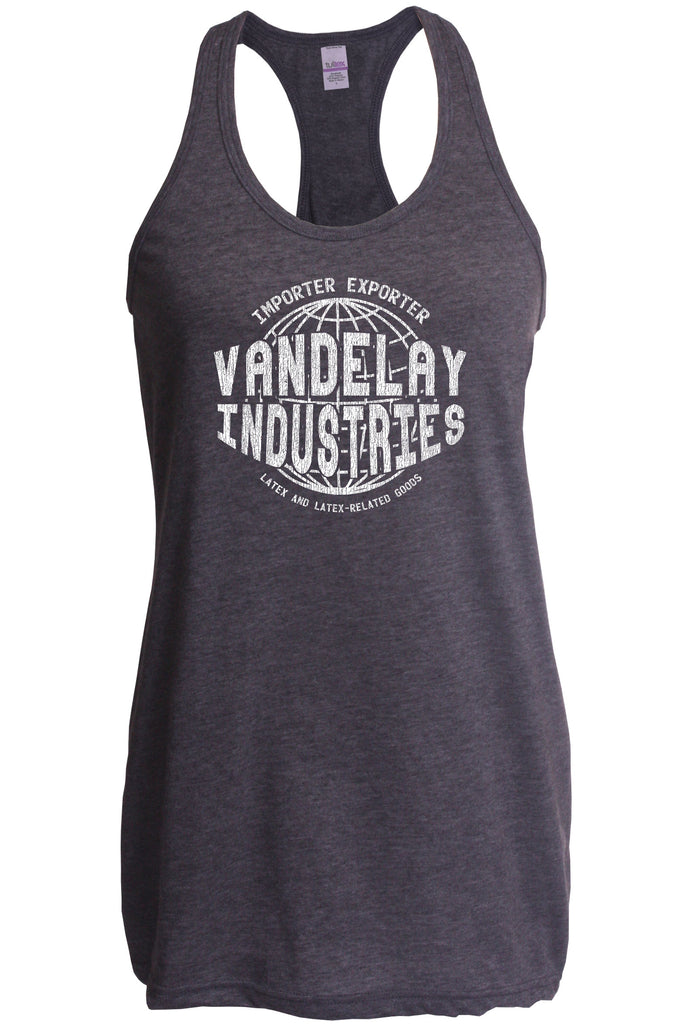 Vandelay Industries Womens Racer Back Tank Top Racerback Import Exporter Seinfeld 90s Tv Show George Costanza Comedy Vintage Retro Halloween Costume