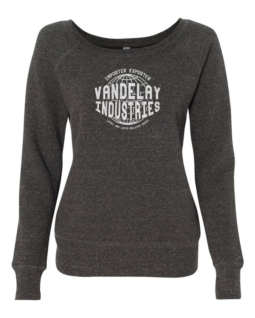 Vandely Industries Womens Off The Shoulder Crew Sweatshirt Import Exporter Seinfeld 90s Tv Show George Costanza Comedy Vintage Retro Halloween Costume
