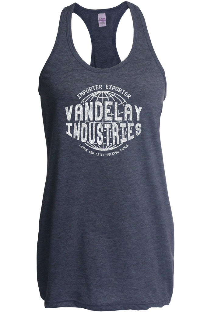 Vandelay Industries Womens Racer Back Tank Top Racerback Import Exporter Seinfeld 90s Tv Show George Costanza Comedy Vintage Retro Halloween Costume