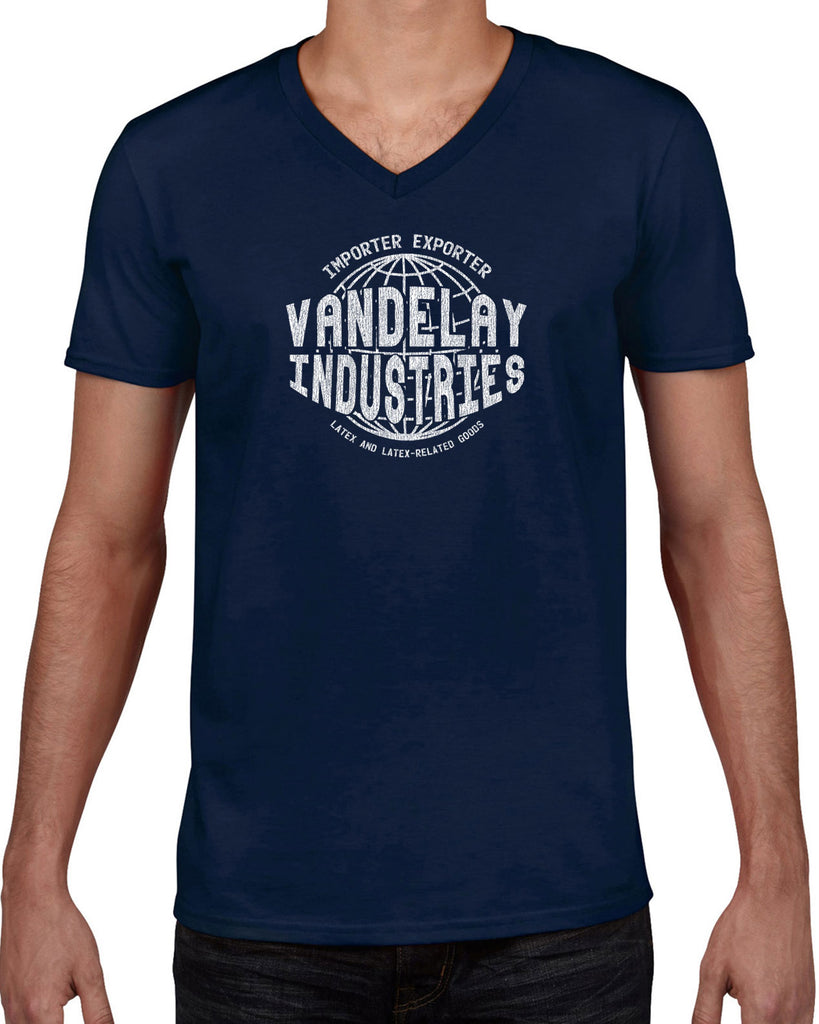 Vandelay Industries Mens V-Neck Shirt Import Exporter Seinfeld 90s Tv Show George Costanza Comedy Vintage Retro Halloween Costume
