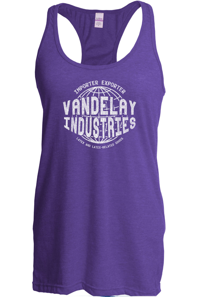Vandelay Industries Womens Racer Back Tank Top Racerback Import Exporter Seinfeld 90s Tv Show George Costanza Comedy Vintage Retro Halloween Costume