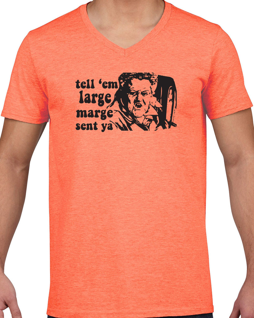 Tell Em Large Mare Sent Ya Mens V-Neck Shirt Pee Wee Big Adventure 80s Movie Vintage Retro Bike