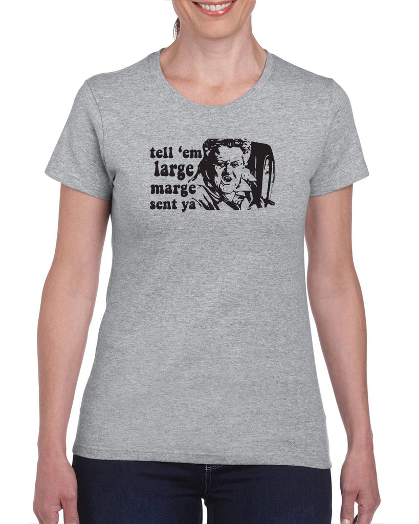 Tell Em Large Mare Sent Ya Womens T-Shirt Pee Wee Big Adventure 80s Movie Vintage Retro Bike