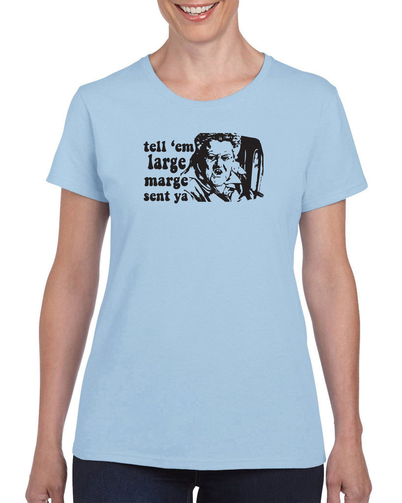 Tell Em Large Mare Sent Ya Womens T-Shirt Pee Wee Big Adventure 80s Movie Vintage Retro Bike