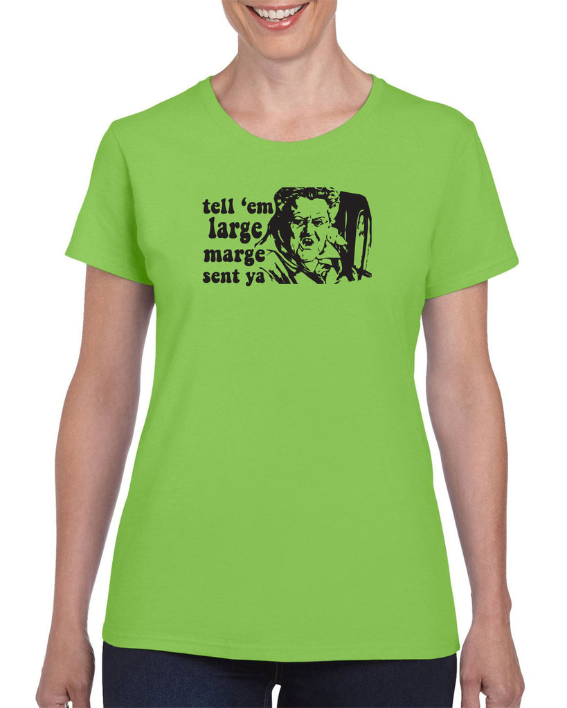Tell Em Large Mare Sent Ya Womens T-Shirt Pee Wee Big Adventure 80s Movie Vintage Retro Bike