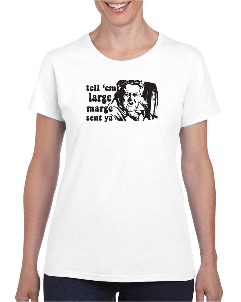 Tell Em Large Mare Sent Ya Womens T-Shirt Pee Wee Big Adventure 80s Movie Vintage Retro Bike