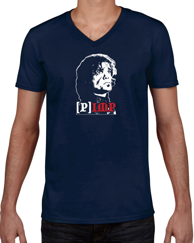 Pimp Imp Mens V-Neck Shirt Game Of Thrones House Lannister Tyrion King Fantasy Tv Show Vintage Retro
