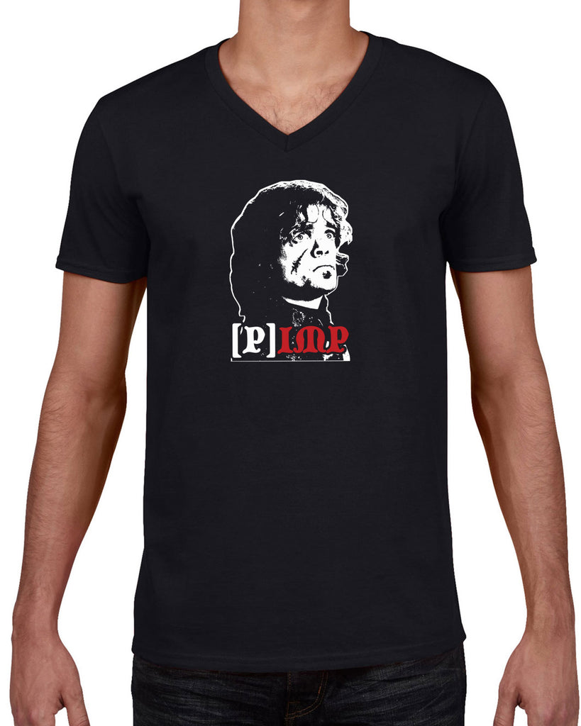Pimp Imp Mens V-Neck Shirt Game Of Thrones House Lannister Tyrion King Fantasy Tv Show Vintage Retro