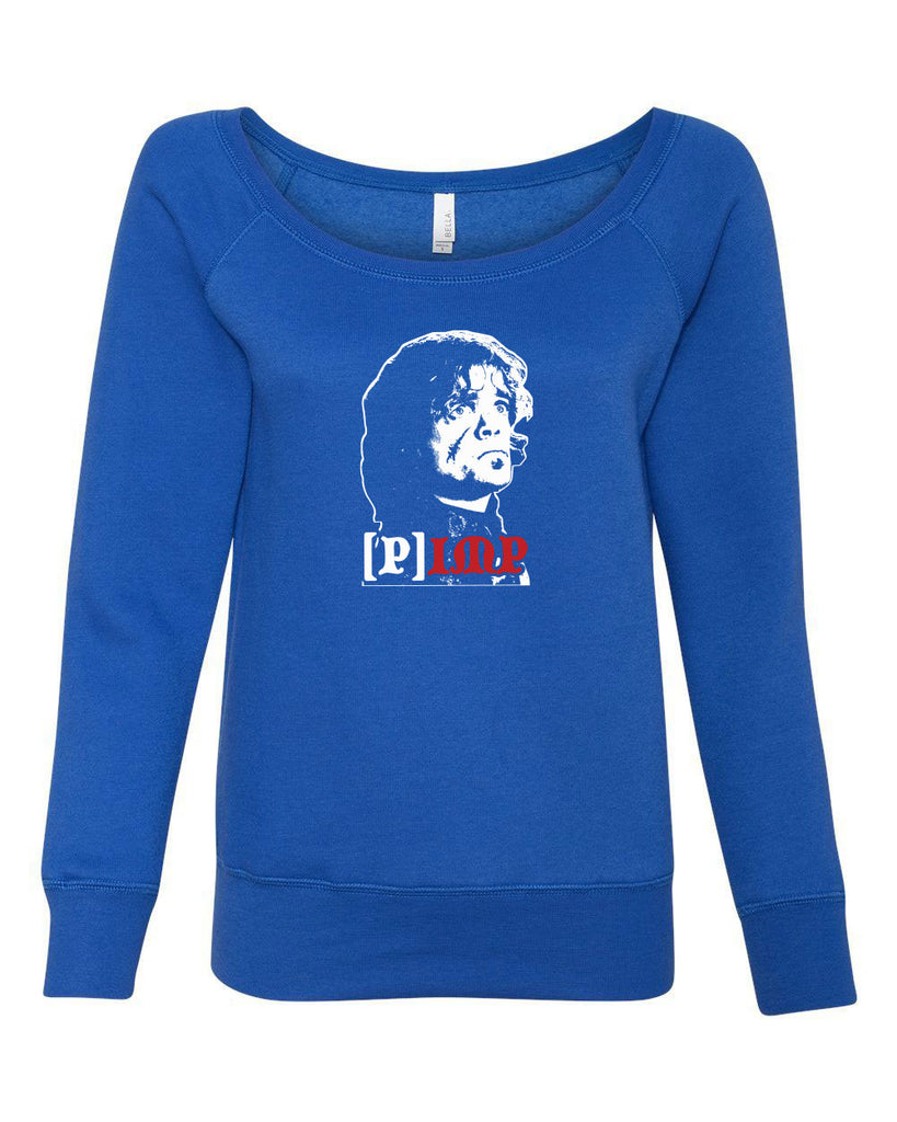 Pimp Imp Womens Off The Shoulder Crew Sweatshirt Game Of Thrones House Lannister Tyrion King Fantasy Tv Show Vintage Retro