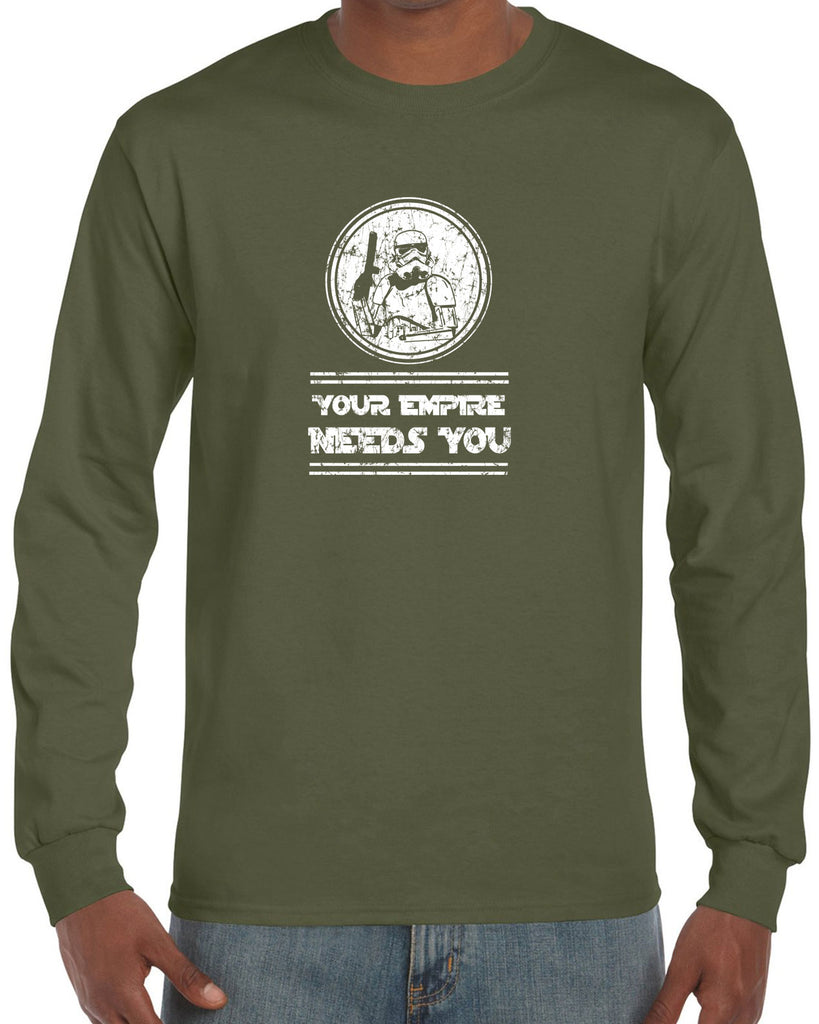 Your Empire Needs You Long Sleeve Shirt Star Geek Wars Sci Fi Storm Trooper Darkside Jedi Death Star Vintage Retro