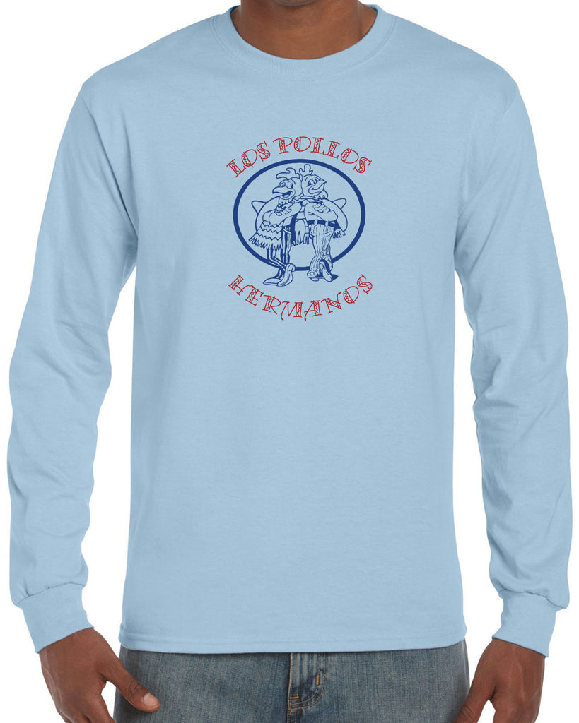 Los Pollos Hermanos Mens Long Sleeve Shirt Funny Breaking Bad Fried Chicken Walt White TV Show Vintage Retro