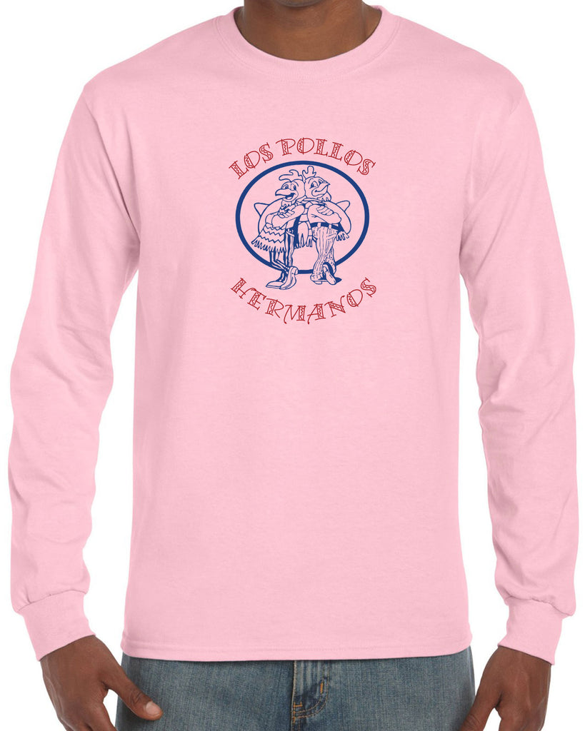 Los Pollos Hermanos Mens Long Sleeve Shirt Funny Breaking Bad Fried Chicken Walt White TV Show Vintage Retro