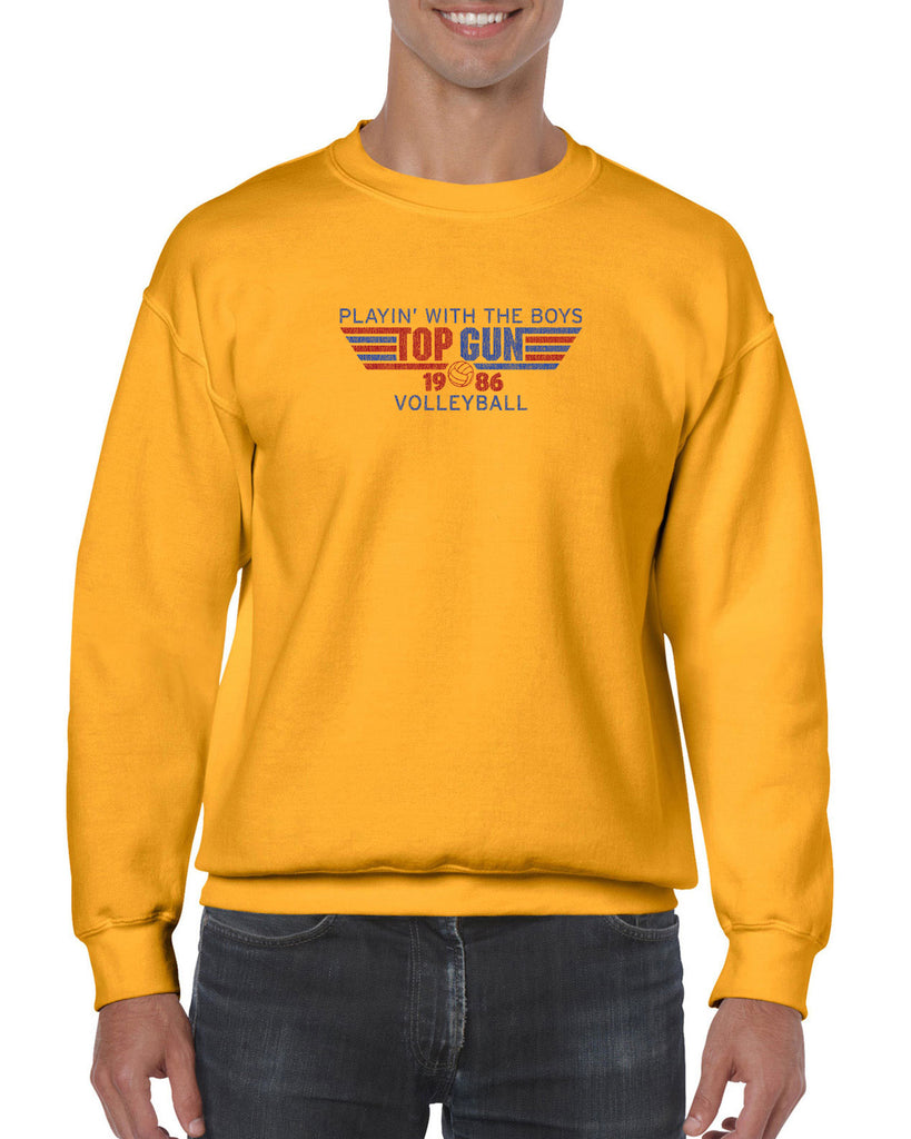 Top Gun Volleyball Crew Sweatshirt Fighter Pilot 80s Movie Party Halloween Costume Vintage Retro