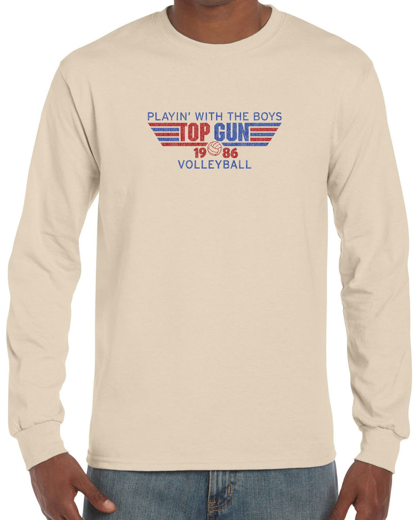 Top Gun Volleyball Long Sleeve Shirt Fighter Pilot 80s Movie Party Halloween Costume Vintage Retro