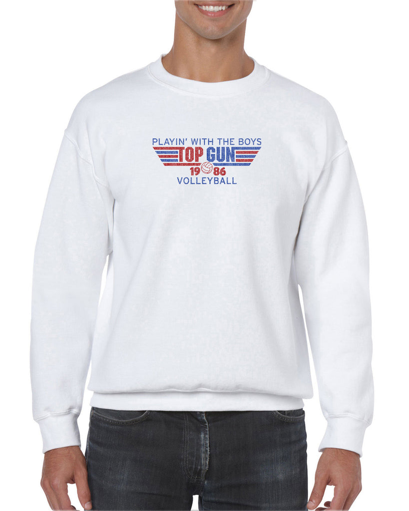 Top Gun Volleyball Crew Sweatshirt Fighter Pilot 80s Movie Party Halloween Costume Vintage Retro