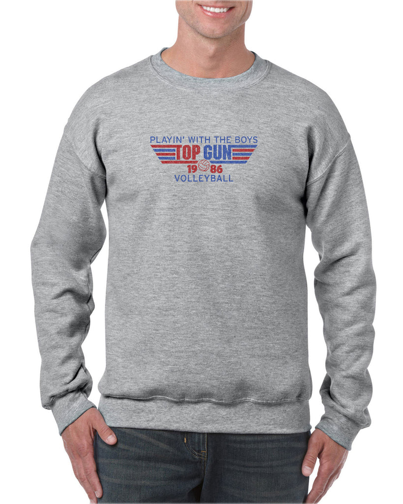 Top Gun Volleyball Crew Sweatshirt Fighter Pilot 80s Movie Party Halloween Costume Vintage Retro