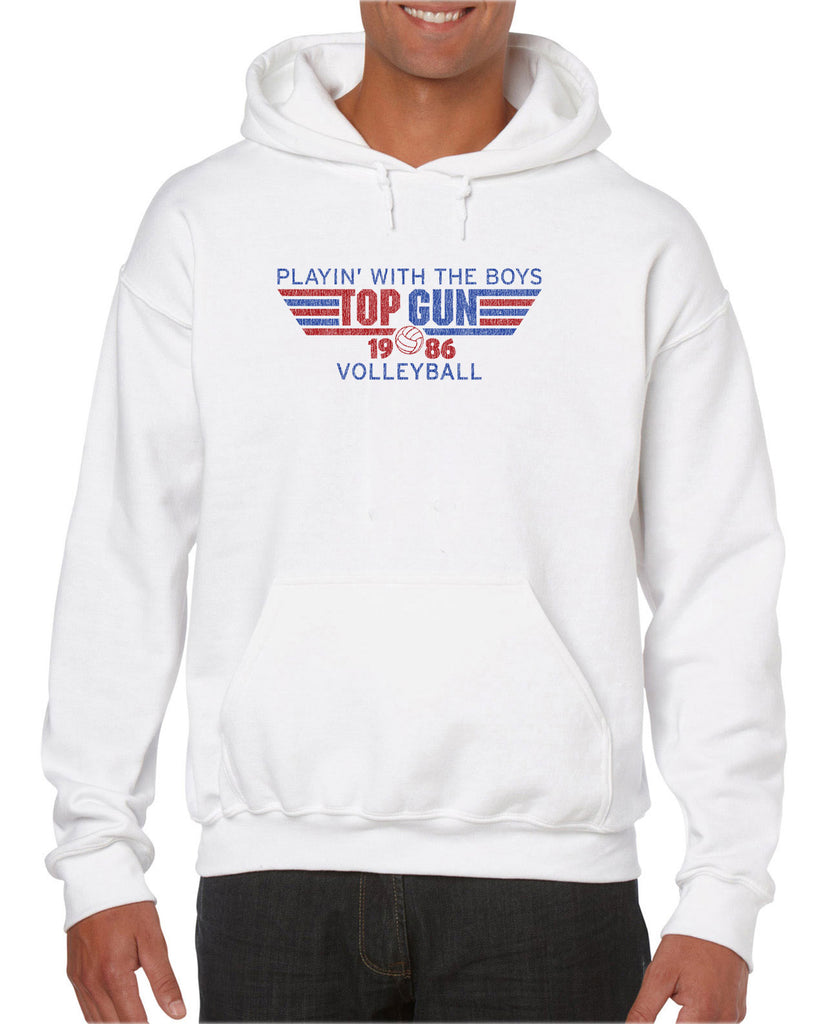 Top Gun Volleyball Hoodie Fighter Pilot 80s Movie Party Halloween Costume Vintage Retro