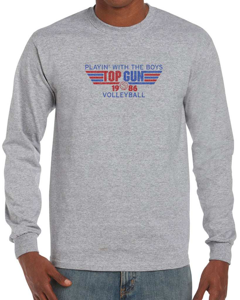 Top Gun Volleyball Long Sleeve Shirt Fighter Pilot 80s Movie Party Halloween Costume Vintage Retro