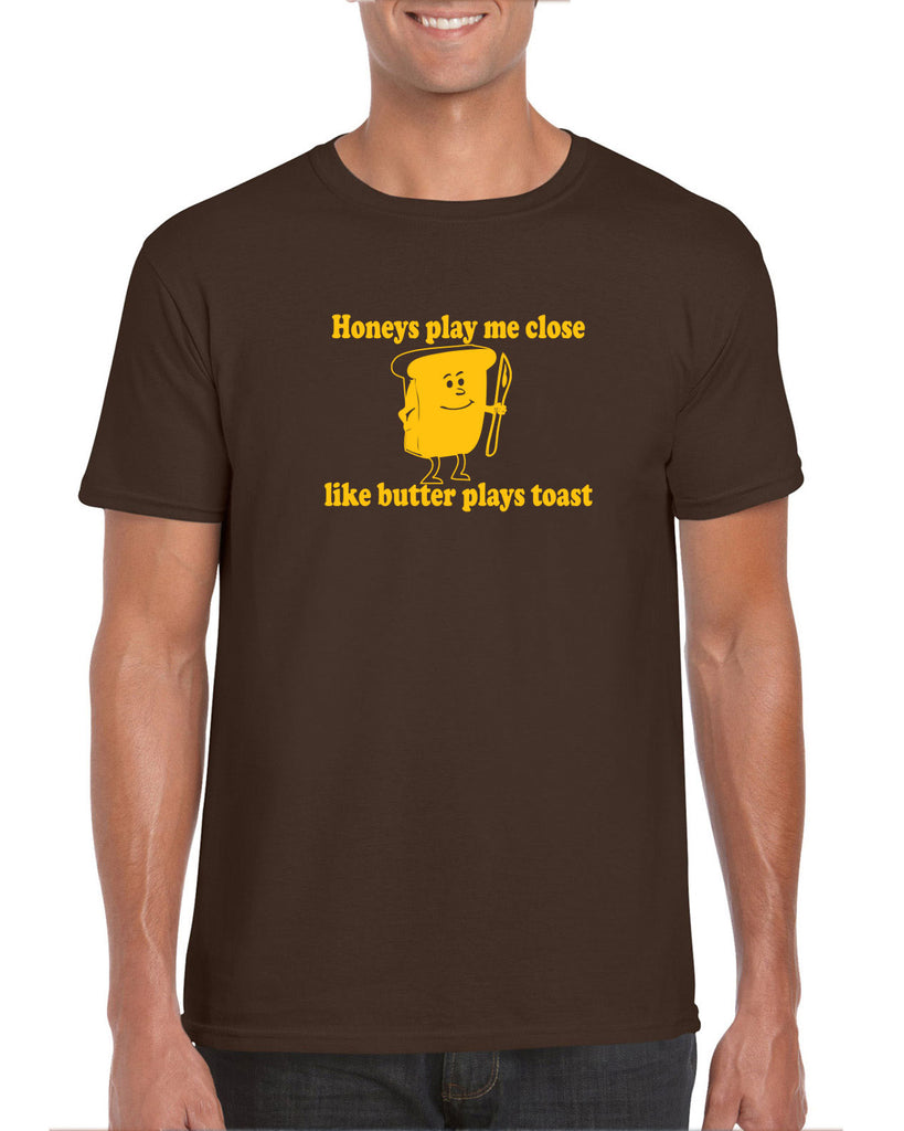 Honeys Play me Close Like Butter Plays toast Mens Short Sleeve T-shirt biggie pac 90s rap hip hop lyrics notorious gangster