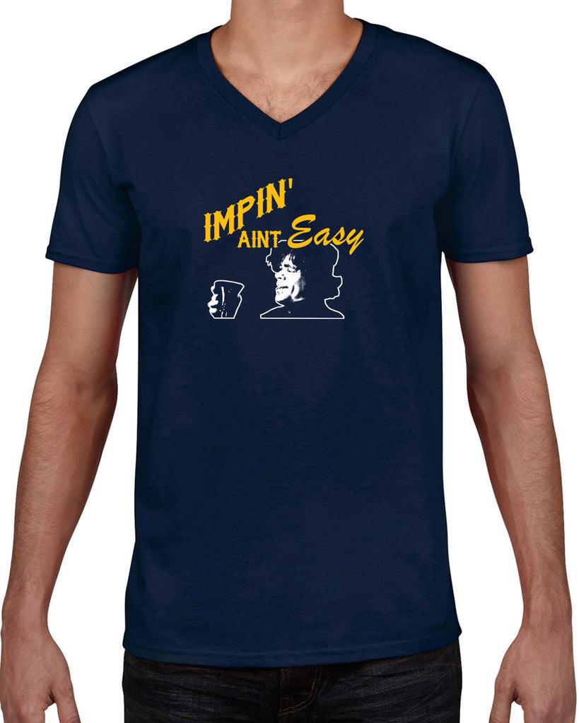 Impin Aint Easy Mens V-Neck T-Shirt Funny Game of Thrones Westeros Tyrion Lannister Imp King Castle Vintage Retro