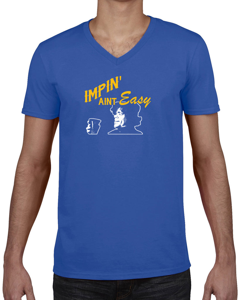 Impin Aint Easy Mens V-Neck Shirt Funny Game of Thrones Westeros Tyrion Lannister Imp King Castle Vintage Retro