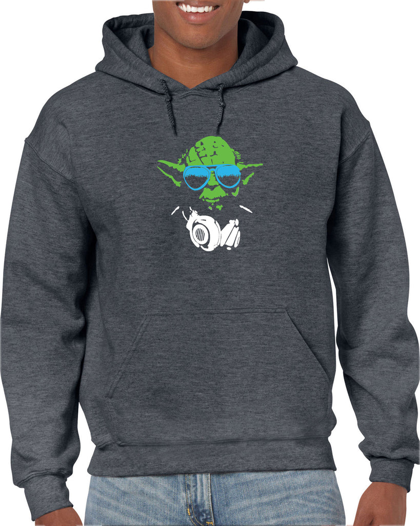 DJ Yoda Hoodie Hooded Sweatshirt Jedi Light Saber Movie Star Geek Nerd Wars Vintage Retro