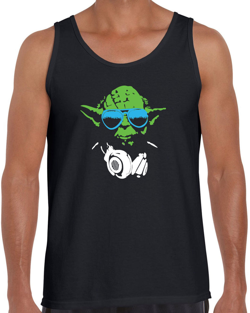 DJ Yoda Tank Top Jedi Light Saber Movie Star Geek Nerd Wars Vintage Retro