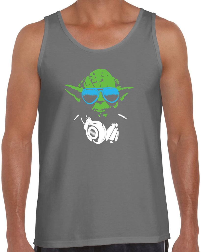 DJ Yoda Tank Top Jedi Light Saber Movie Star Geek Nerd Wars Vintage Retro