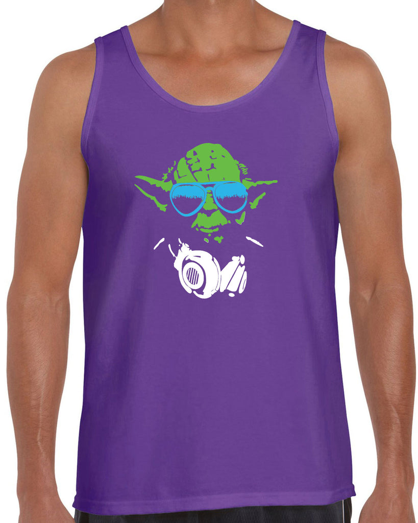 DJ Yoda Tank Top Jedi Light Saber Movie Star Geek Nerd Wars Vintage Retro