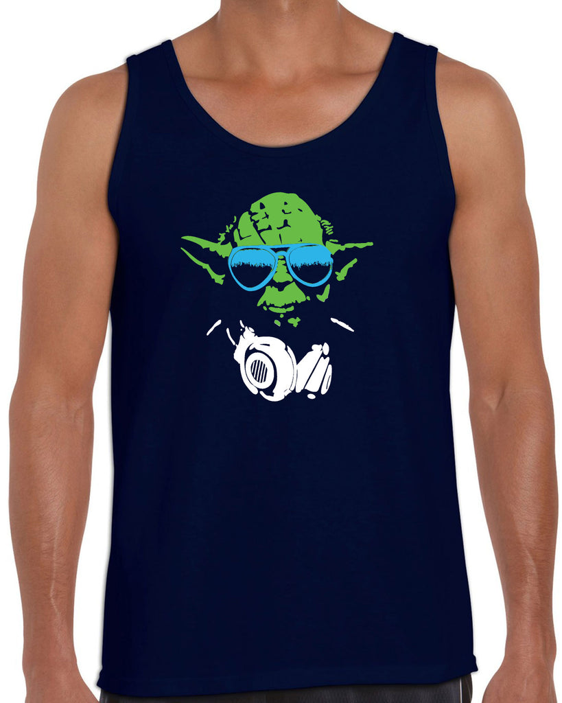 DJ Yoda Tank Top Jedi Light Saber Movie Star Geek Nerd Wars Vintage Retro